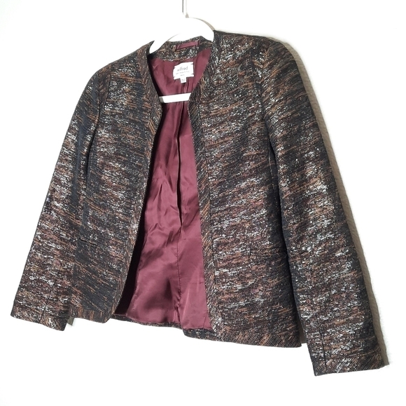 Aritzia Wilfred Pirouette Metallic Tweed Blazer Jacket 0 - Picture 3 of 6